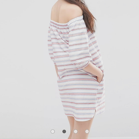 ASOS Off Shoulder Sundress in Stripe - Picture 2 of 5